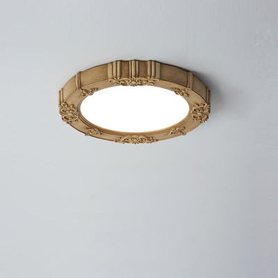 Moderne minimalistische runde gemusterte Eisen Harz Acryl LED Unterputz Deckenleuchte für Schlafzimmer 