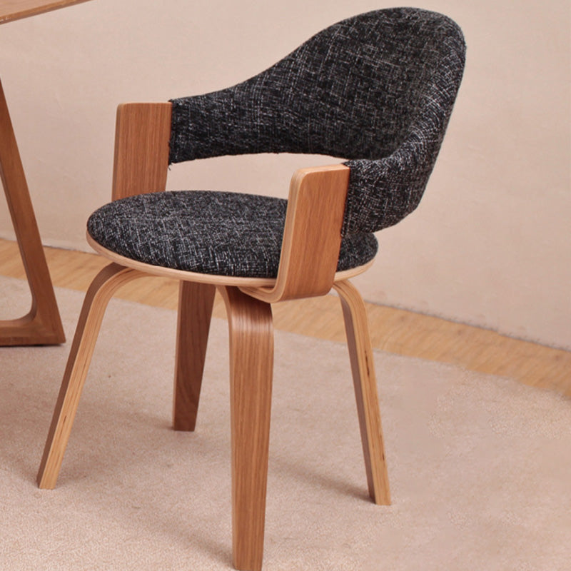Zeitgenössischer nordischer PU-Leder gepolsterter Holzrahmen ergonomischer Drehstuhl mit Rückenlehne und Armlehne für das Home Office 