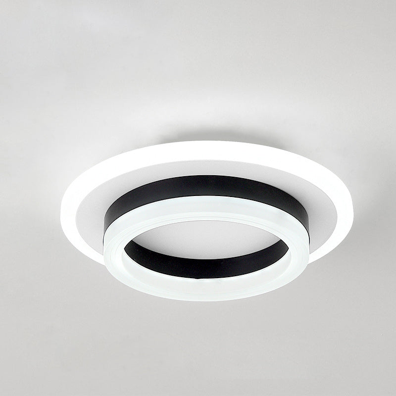 Luz de techo LED de montaje empotrado con pantalla cuadrada redonda geométrica acrílica de simplicidad moderna para sala de estar 