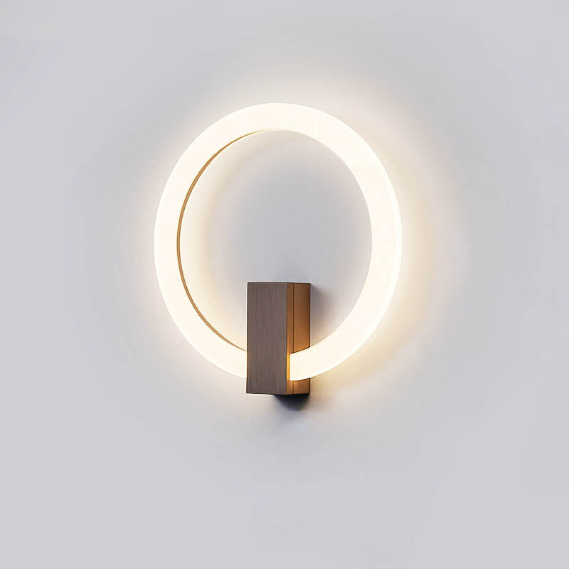 Moderne minimalistische runde Eisen-Aluminium-PVC-LED-Wandleuchte für das Schlafzimmer 