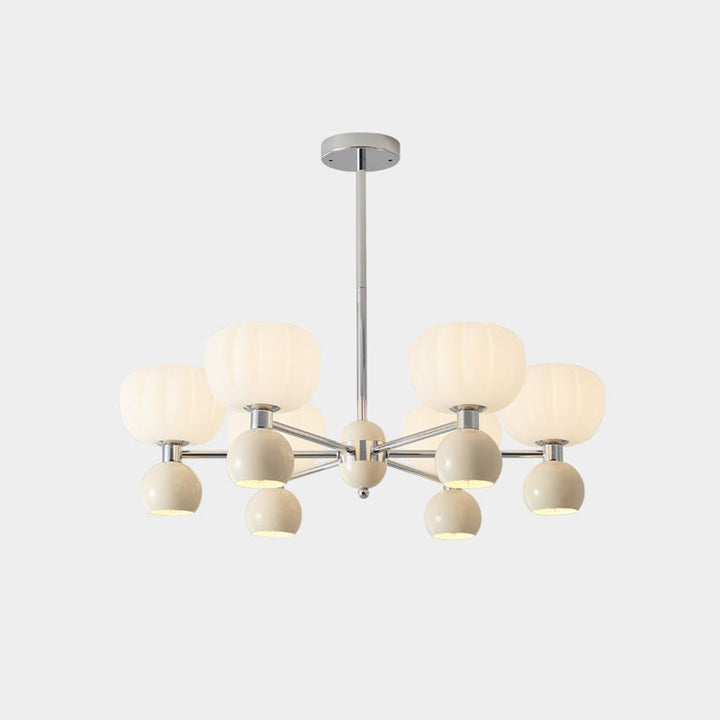 Lustre Contemporain Créatif Citrouille Orbe Fer Aluminium Acrylique 6/12/16 Lumières Pour Salon 