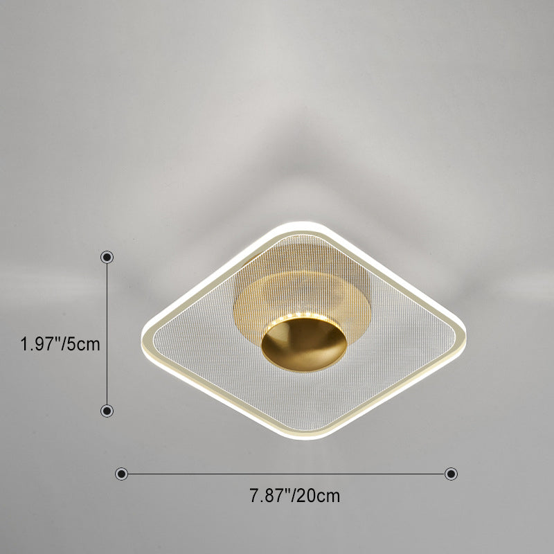 Luz de techo LED semi-empotrada moderna minimalista redonda cuadrada de flores de acrílico y metal para dormitorio 