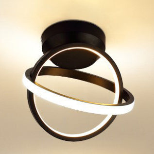 Luz de techo LED de montaje semi-empotrado geométrica de círculo cuadrado de aluminio hierro acrílico de simplicidad moderna para pasillo 