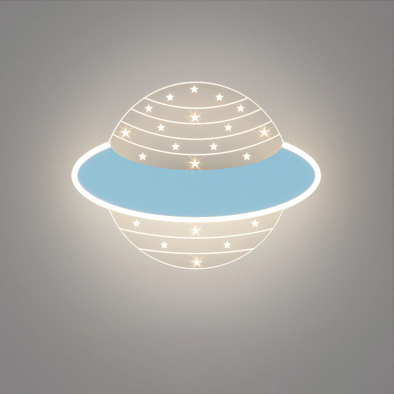 コンテンポラリー クリエイティブ ラビット プラネット アクリル アイアン LED ウォール スコンス ランプ 寝室用 