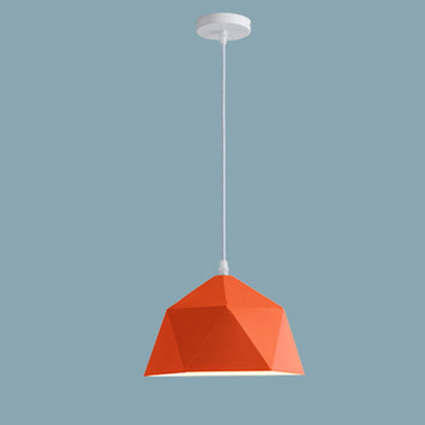 Lámpara colgante geométrica de hierro en forma de rombo con 1 luz de macarrón moderno 