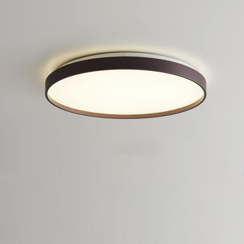 Modern Minimalist Round Solid Color Acrylic Iron LED Flush Mount Ceiling Light For Living Room &amp; Bedroom