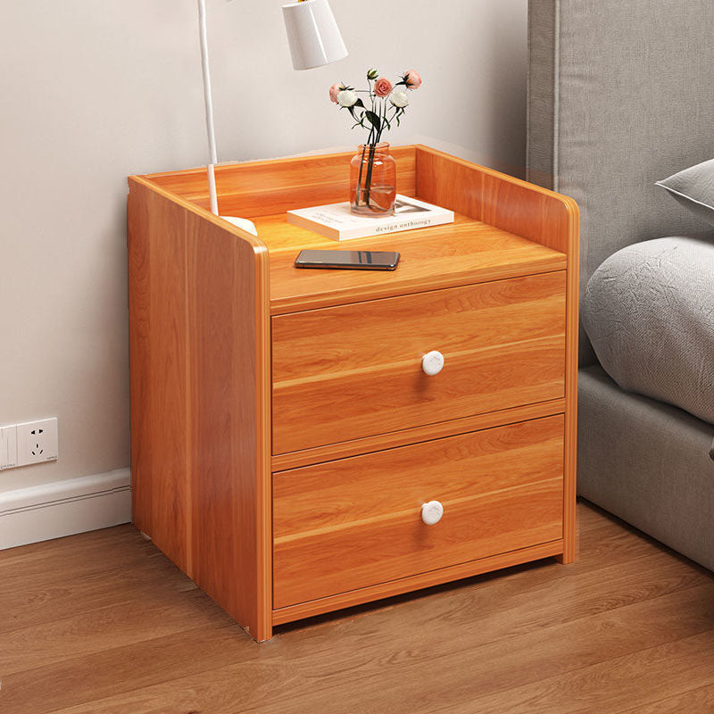 Table de chevet rectangulaire minimaliste moderne en panneau de densité avec 1/2/3 tiroirs pour chambre à coucher 