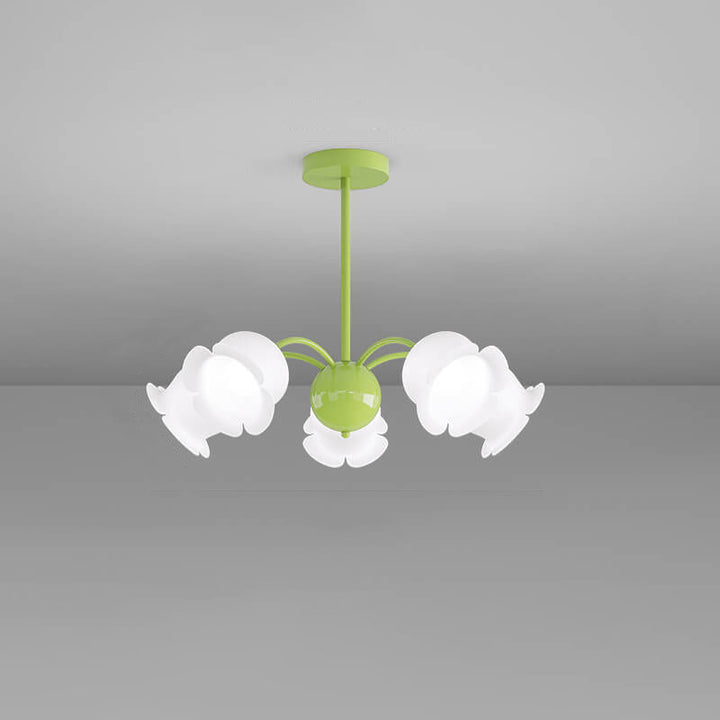 Lámpara de Araña de Flores Acrílicas de Hierro Forjado Francés Tradicional de 3/5/6/8 Luces para Sala de Estar 