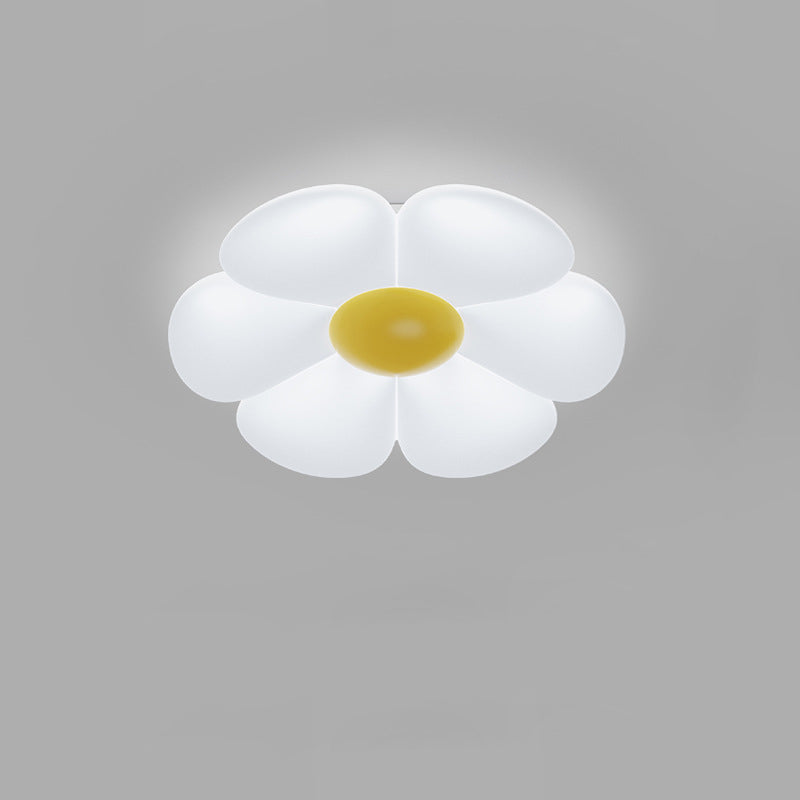 Luz de techo LED empotrada de hierro PE con diseño de flor de margarita creativa contemporánea para dormitorio 