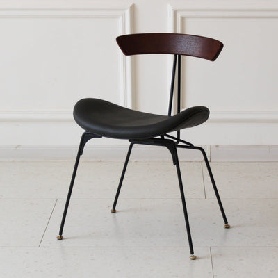 Chaise de salle à manger contemporaine en fourmi industrielle, bois, armature en cuir, tissu, éponge avec dossier pour salle à manger 