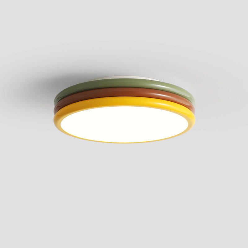 Zeitgenössische kreative Eisen Acryl Runde Hamburger LED Unterputz Deckenleuchte für Schlafzimmer 