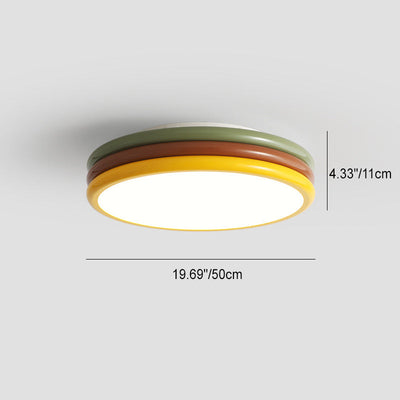 Zeitgenössische kreative Eisen Acryl Runde Hamburger LED Unterputz Deckenleuchte für Schlafzimmer 