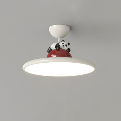 Zeitgenössische kreative Cartoon Panda Elefant Eisen Acryl LED Semi-Flush Mount Deckenleuchte für Schlafzimmer 