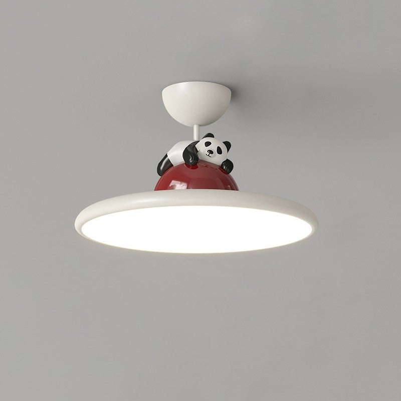 Zeitgenössische kreative Cartoon Panda Elefant Eisen Acryl LED Semi-Flush Mount Deckenleuchte für Schlafzimmer 
