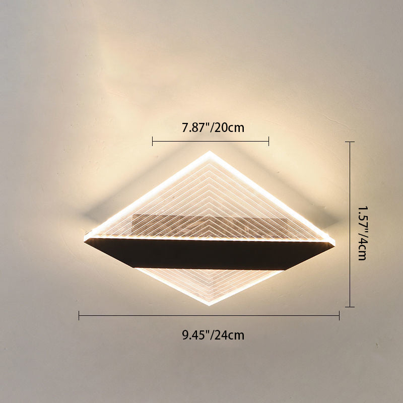 Plafonnier LED en fer géométrique nordique contemporain pour couloir 