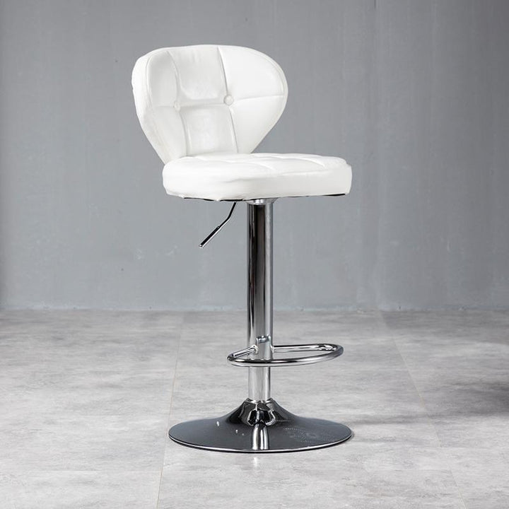 Tabouret de bar métallique carré minimaliste moderne en cuir ciré huilé avec dossier sans accoudoirs pour salle à manger 