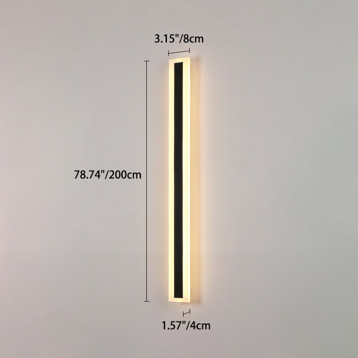 Modern Minimalist Long Rectangular Aluminum Acrylic LED Wall Sconce Lamp For Garden