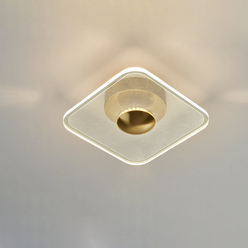 Lustre semi-encastré LED en acrylique à motif géométrique circulaire vertical de luxe contemporain pour salon 