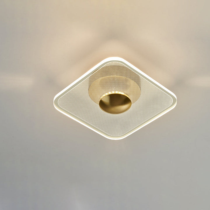 Lustre semi-encastré LED en acrylique à motif géométrique circulaire vertical de luxe contemporain pour salon 