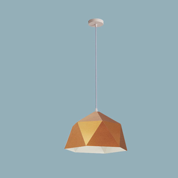 Lámpara colgante geométrica de hierro en forma de rombo con 1 luz de macarrón moderno 