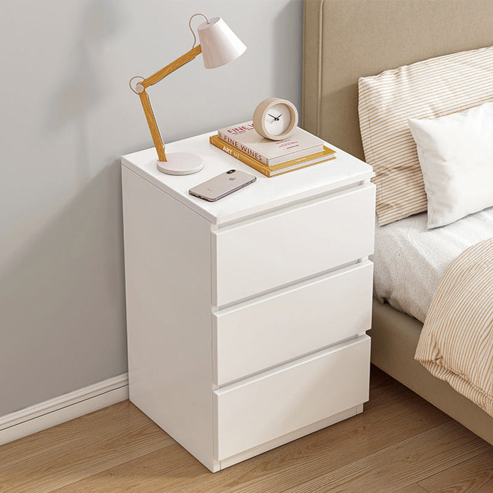 Modern Minimalist Rectangular MDF Nightstand 2/3 Drawer For Bedroom