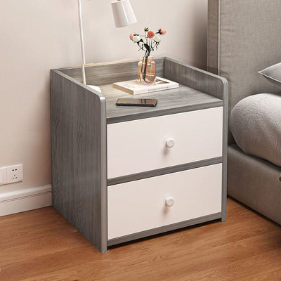 Table de chevet rectangulaire minimaliste moderne en panneau de densité avec 1/2/3 tiroirs pour chambre à coucher 