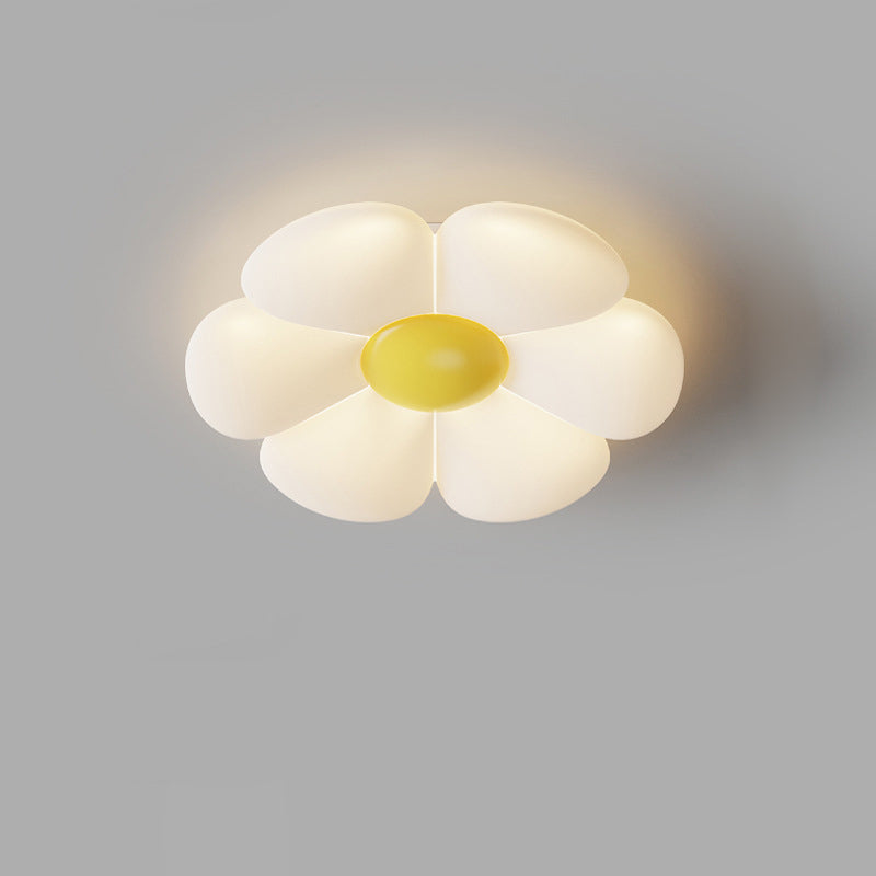 Zeitgenössische kreative Daisy Flower PE Eisen LED Unterputz Deckenleuchte für Schlafzimmer 