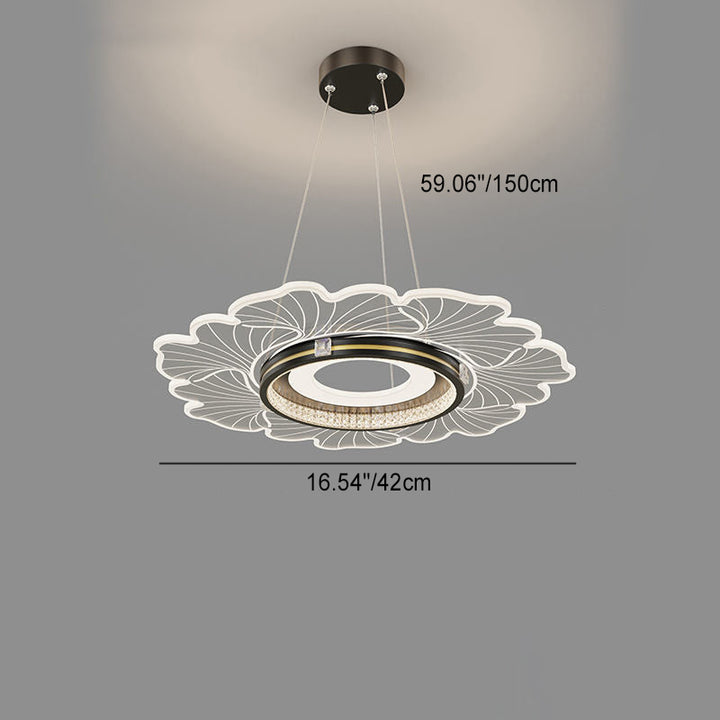 Lustre LED contemporain en acrylique cristal de luxe avec abat-jour en forme de fleur pour chambre 