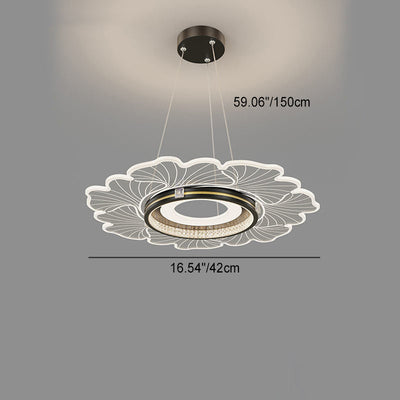Lustre LED contemporain en acrylique cristal de luxe avec abat-jour en forme de fleur pour chambre 