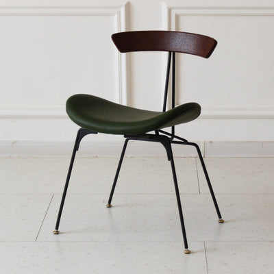Chaise de salle à manger contemporaine en fourmi industrielle, bois, armature en cuir, tissu, éponge avec dossier pour salle à manger 