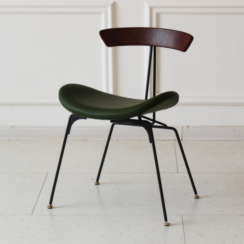 Chaise de salle à manger contemporaine en fourmi industrielle, bois, armature en cuir, tissu, éponge avec dossier pour salle à manger 