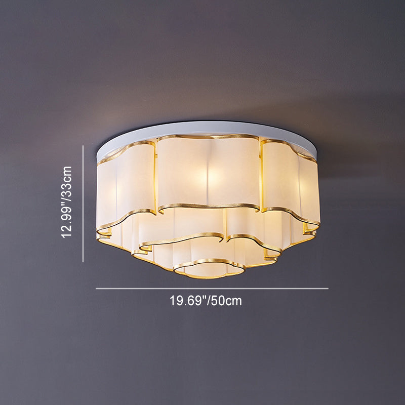 Plafonnier traditionnel chinois en fer rond Nuage 5/6/7/9/12/13 lumières pour chambre 