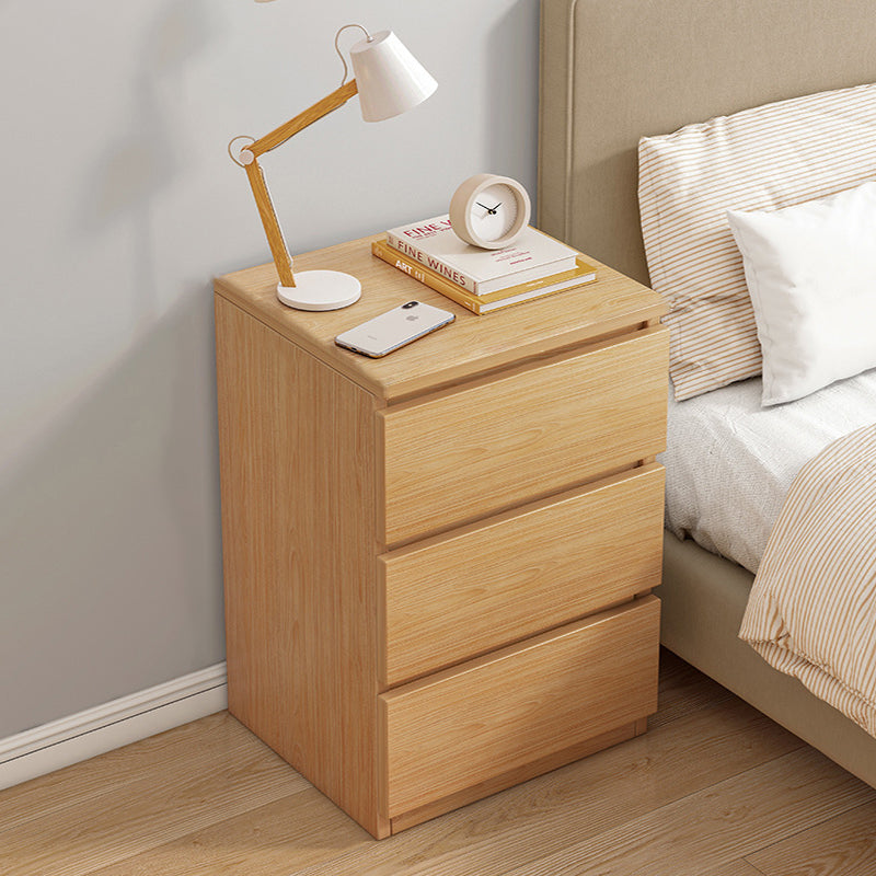 Mesita de noche rectangular minimalista moderna con panel de densidad de 2/3 cajones para el dormitorio 