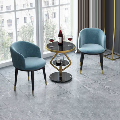 Zeitgenössischer nordischer runder Lutscher-Glas-Edelstahl-Beistelltisch 2-stufig für das Wohnzimmer 