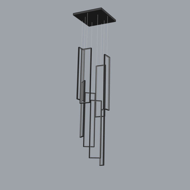 Plafonnier LED moderne minimaliste en fer, aluminium et silice rectangulaire pour escalier 