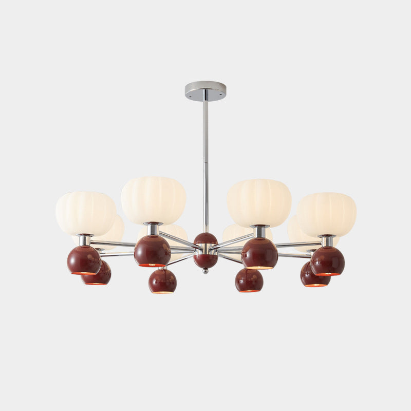 Lustre Contemporain Créatif Citrouille Orbe Fer Aluminium Acrylique 6/12/16 Lumières Pour Salon 
