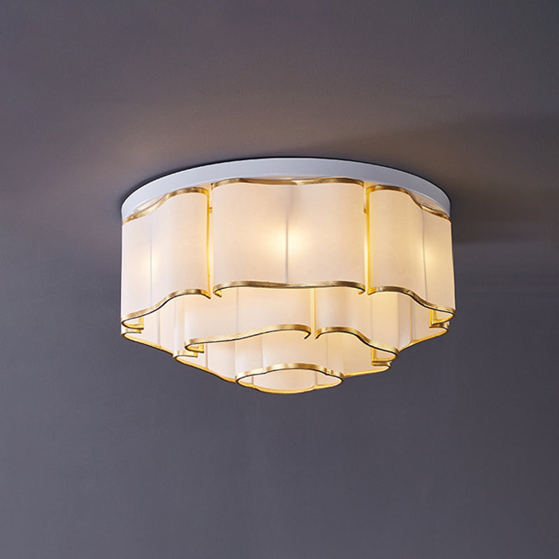 Plafonnier traditionnel chinois en fer rond Nuage 5/6/7/9/12/13 lumières pour chambre 