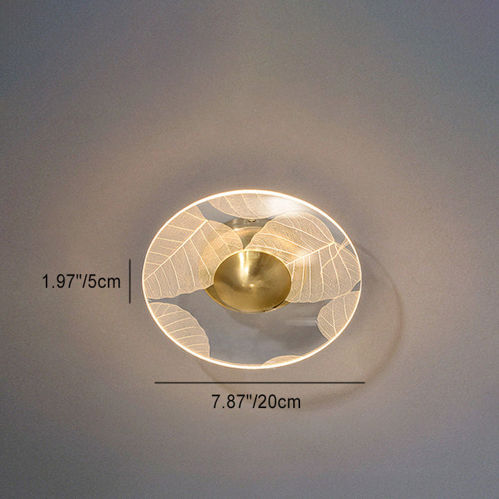 Luz de techo LED semi-empotrada moderna minimalista redonda cuadrada de flores de acrílico y metal para dormitorio 