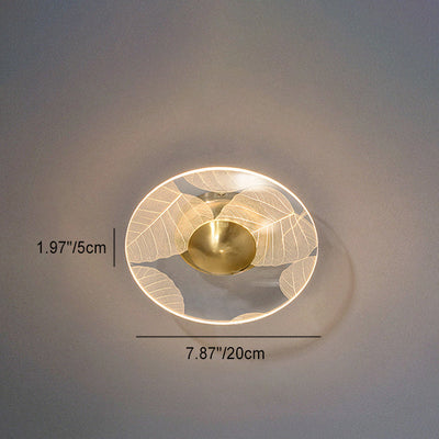 Luz de techo LED semi-empotrada moderna minimalista redonda cuadrada de flores de acrílico y metal para dormitorio 