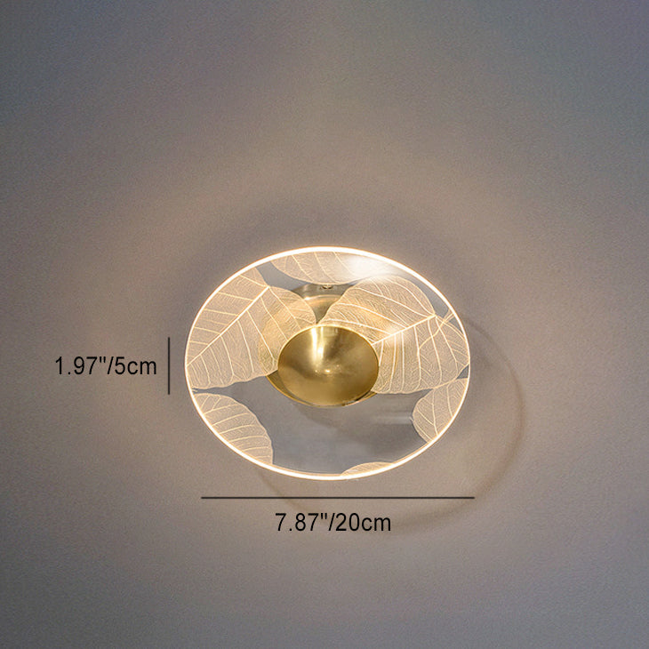 Luz de techo LED semi-empotrada moderna minimalista redonda cuadrada de flores de acrílico y metal para dormitorio 