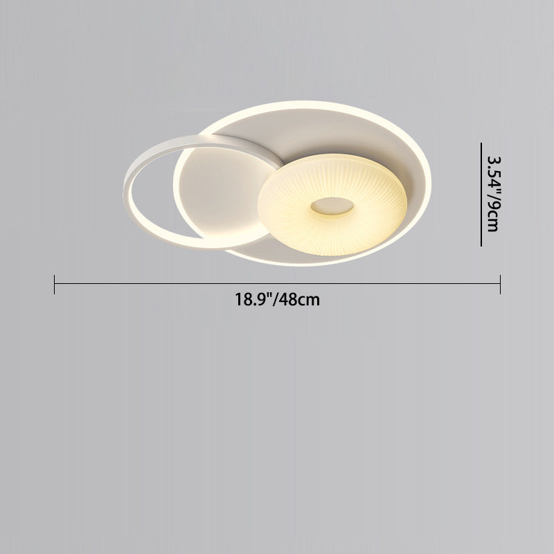 Lustre Plafonnier LED Rond en Métal Nordique Contemporain avec Motif de Fleurs et Triangle pour Chambre 