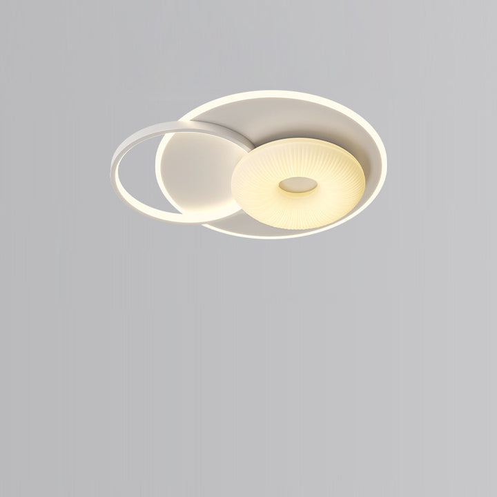 Lustre Plafonnier LED Rond en Métal Nordique Contemporain avec Motif de Fleurs et Triangle pour Chambre 