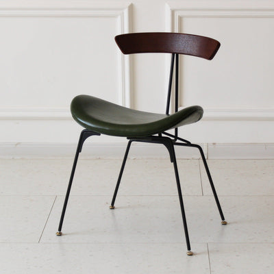Chaise de salle à manger contemporaine en fourmi industrielle, bois, armature en cuir, tissu, éponge avec dossier pour salle à manger 