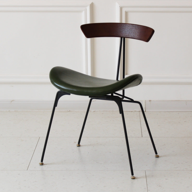 Chaise de salle à manger contemporaine en fourmi industrielle, bois, armature en cuir, tissu, éponge avec dossier pour salle à manger 