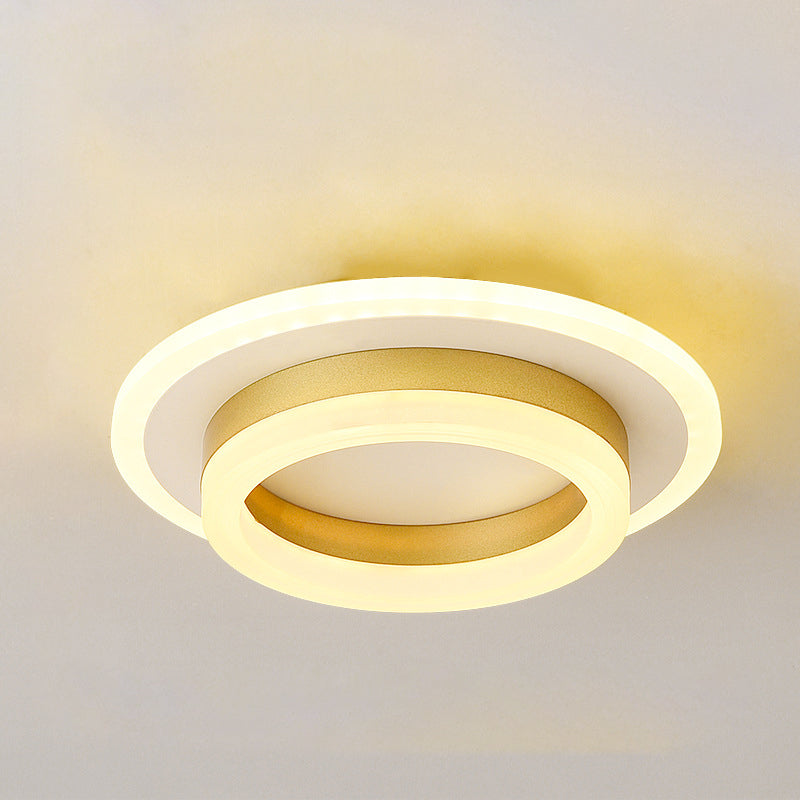 Luz de techo LED de montaje empotrado con pantalla cuadrada redonda geométrica acrílica de simplicidad moderna para sala de estar 