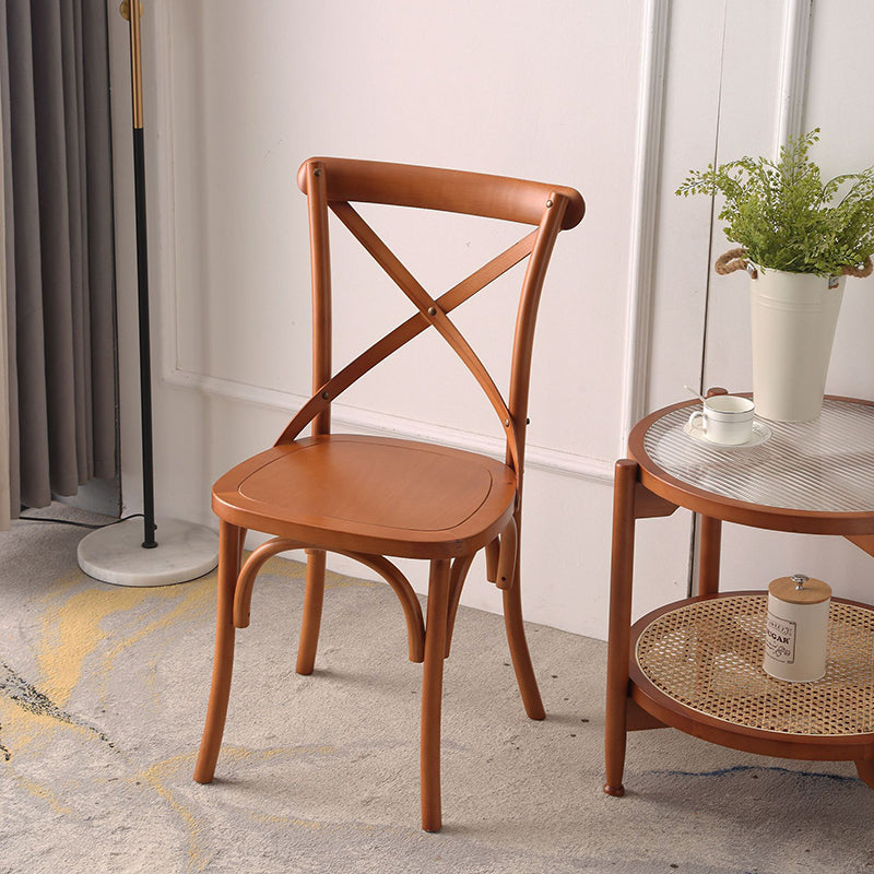 Traditioneller rustikaler Weben Rattan Holz Schwamm runder rechteckiger Esszimmerstuhl Rückenlehne für Esszimmer 
