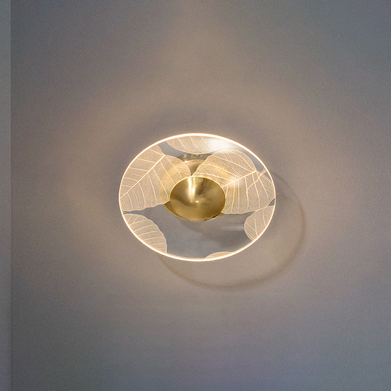 Lustre semi-encastré LED en acrylique à motif géométrique circulaire vertical de luxe contemporain pour salon 