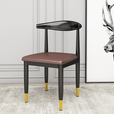 Dossier de chaise de salle à manger en cuir PU carré de luxe contemporain pour salle à manger 