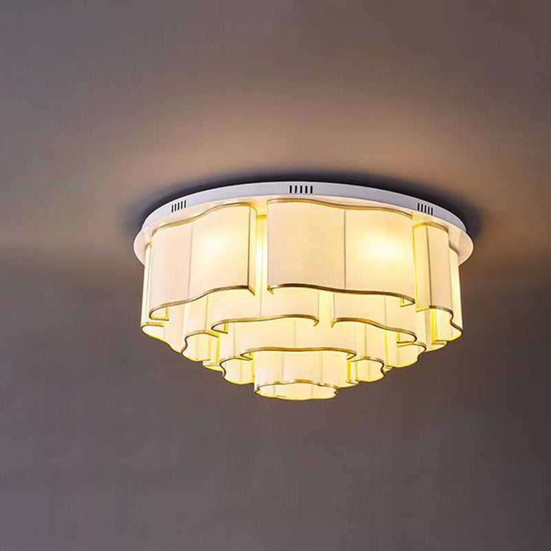 Plafonnier traditionnel chinois en fer rond Nuage 5/6/7/9/12/13 lumières pour chambre 