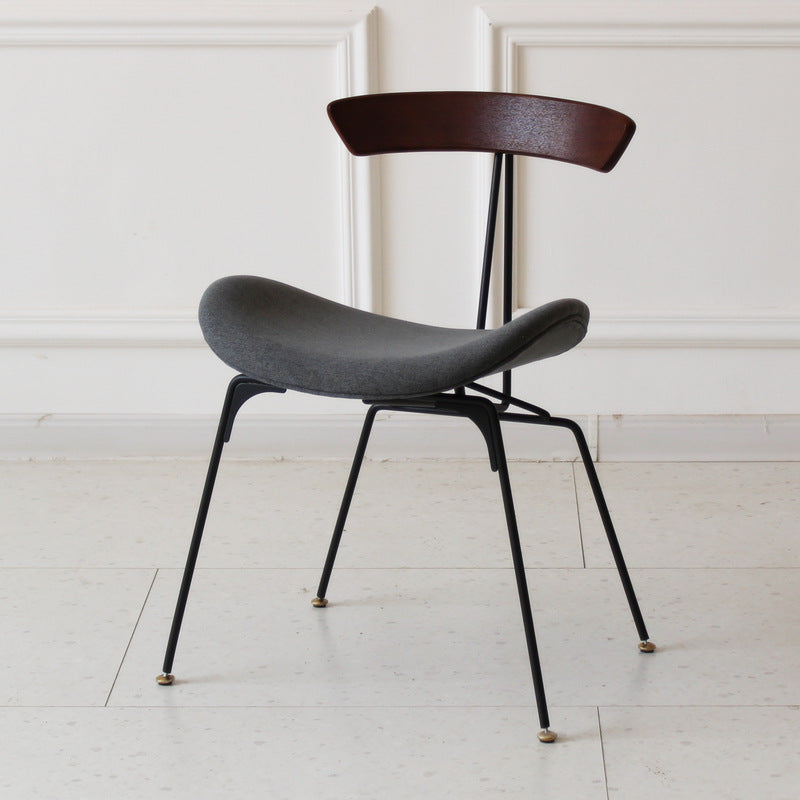 Chaise de salle à manger contemporaine en fourmi industrielle, bois, armature en cuir, tissu, éponge avec dossier pour salle à manger 